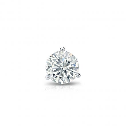 Natural Diamond Single Stud Earring Round 0.31 ct. tw. (H-I, SI1-SI2) 14k White Gold 3-Prong Martini
