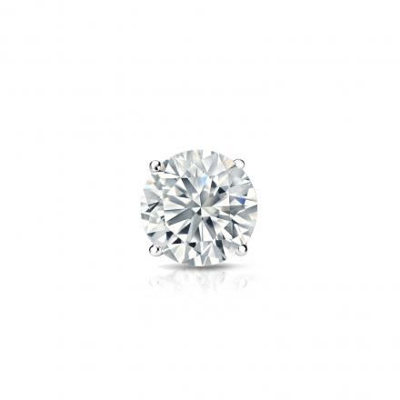 Natural Diamond Single Stud Earring Round 0.38 ct. tw. (H-I, SI1-SI2) 14k White Gold 4-Prong Basket