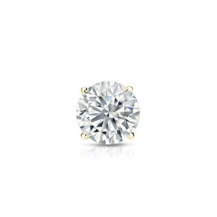 Natural Diamond Single Stud Earring Round 0.38 ct. tw. (H-I, SI1-SI2) 18k Yellow Gold 4-Prong Basket