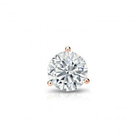 Natural Diamond Single Stud Earring Round 0.38 ct. tw. (G-H, SI1) 14k Rose Gold 3-Prong Martini