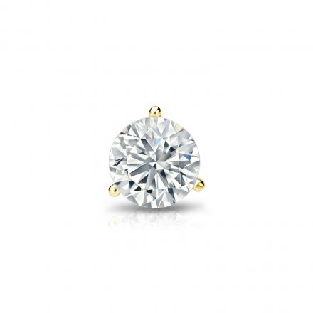 Natural Diamond Single Stud Earring Round 0.38 ct. tw. (I-J, I1-I2) 14k Yellow Gold 3-Prong Martini