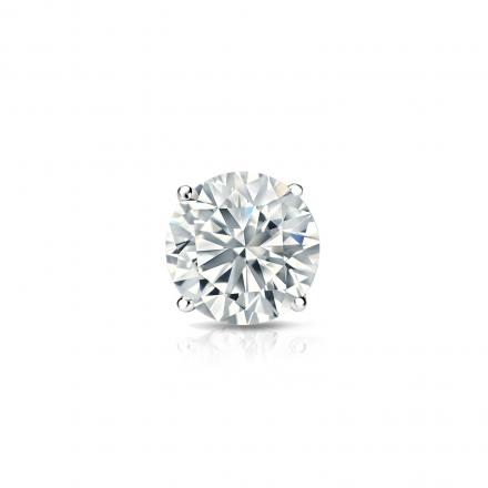 Certified 18k White Gold 4-Prong Basket Round Diamond Single Stud Earring 0.50 ct. tw. (H-I, SI1-SI2)