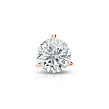 Natural Diamond Single Stud Earring Round 0.50 ct. tw. (H-I, SI1-SI2) 14k Rose Gold 3-Prong Martini