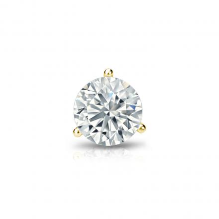 Certified 14k Yellow Gold 3-Prong Martini Round Diamond Single Stud Earring 0.50 ct. tw. (H-I, SI1-SI2)