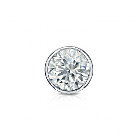 Certified Platinum Bezel Round Diamond Single Stud Earring 0.50 ct. tw. (H-I, SI1-SI2)