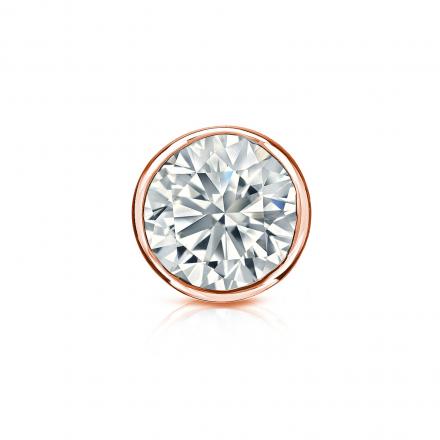 Natural Diamond Single Stud Earring Round 0.63 ct. tw. (G-H, SI2) 14k Rose Gold Bezel