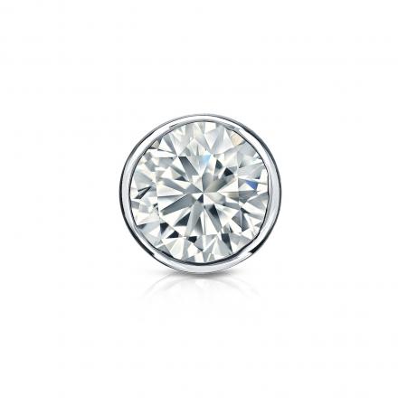 Natural Diamond Single Stud Earring Round 0.63 ct. tw. (I-J, I1-I2) 18k White Gold Bezel
