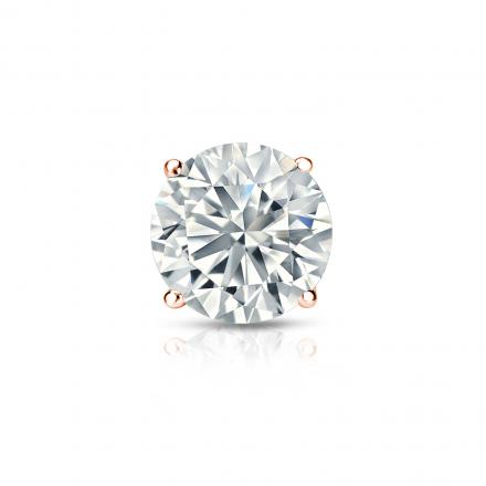 Lab Grown Single Diamond Stud Earring Round 1.00 ct. tw. (E-F, SI1-SI2) in 14k Rose Gold 4-Prong Basket