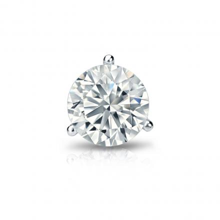 Natural Diamond Single Stud Earring Round 0.75 ct. tw. (H-I, SI1-SI2) 14k White Gold 3-Prong Martini