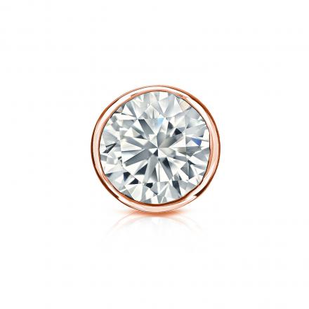 Natural Diamond Single Stud Earring Round 0.75 ct. tw. (G-H, VS1-VS2) 14k Rose Gold Bezel