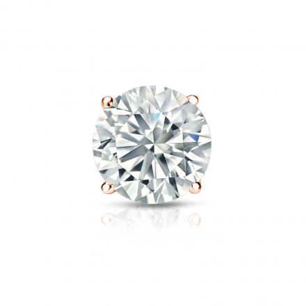 Natural Diamond Single Stud Earring Round 0.87 ct. tw. (H-I, SI1-SI2) 14k Rose Gold 4-Prong Basket