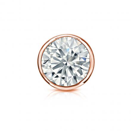 Natural Diamond Single Stud Earring Round 0.87 ct. tw. (I-J, I1) 14k Rose Gold Bezel