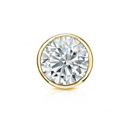 Natural Diamond Single Stud Earring Round 0.87 ct. tw. (H-I, SI1-SI2) 18k Yellow Gold Bezel