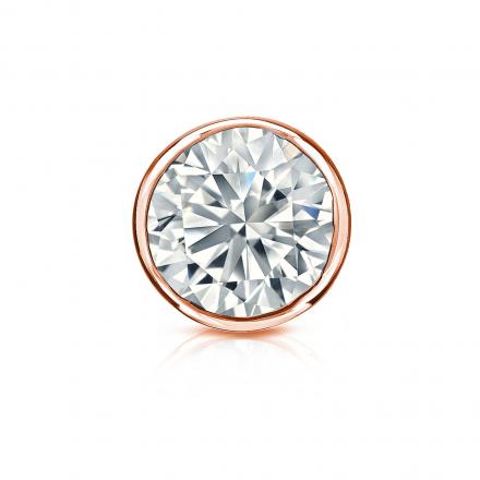 Natural Diamond Single Stud Earring Round 1.00 ct. tw. (G-H, VS1-VS2) 14k Rose Gold Bezel