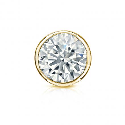 Natural Diamond Single Stud Earring Round 1.00 ct. tw. (H-I, SI1-SI2) 14k Yellow Gold Bezel