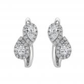 Natural Diamond Double Pear Bypass Earrings 1.30 ct. tw. 14K White Gold