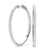 Natural Diamond Hoop Earrings in 14K White Gold 0.50 ct. tw. (H-I, SI1-SI2)