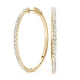 Natural Diamond Hoop Earrings in 14K Yellow Gold 0.50 ct. tw. (H-I, SI1-SI2)