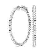 Natural Diamond Round Hoop Earrings in 14K White Gold 0.30 ct. tw. (H-I, SI1-SI2)