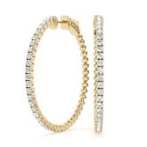 Natural Diamond Round Hoop Earrings in 14K Yellow Gold 0.30 ct. tw. (H-I, SI1-SI2)