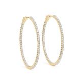 Lab Grown Diamond Inside Out Oval Shaped Hoop Earrings in 14K Yellow Gold 3.20 ct. tw. (E-F, VS), 1.1 Inch
