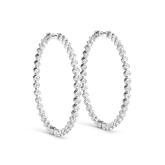 Natural Diamond Inside Out Round Shaped Hoop Earrings in 14K White Gold 1.60 ct. tw. (H-I, SI1-SI2), 1 Inch