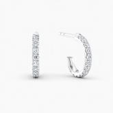 Pave Petite Open J Hoop Lab Grown Diamond Earrings 0.50 ct. tw. (E-F,VS) 14K White Gold