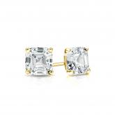 Natural Diamond Stud Earrings Asscher 0.50 ct. tw. (I-J, I1-I2) 14k Yellow Gold 4-Prong Martini