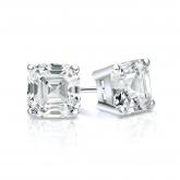 Natural Diamond Stud Earrings Asscher 1.00 ct. tw. (H-I, SI1-SI2) 14k White Gold 4-Prong Basket