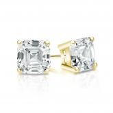 Natural Diamond Stud Earrings Asscher 1.00 ct. tw. (I-J, I1-I2) 18k Yellow Gold 4-Prong Basket