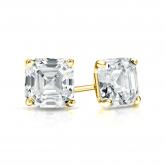 Natural Diamond Stud Earrings Asscher 1.00 ct. tw. (I-J, I1) 18k Yellow Gold 4-Prong Martini