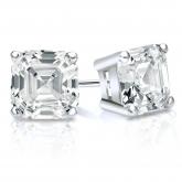 Natural Diamond Stud Earrings Asscher 2.00 ct. tw. (I-J, I1-I2) 14k White Gold 4-Prong Basket