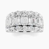 Three Row Oval and Emerald Natural Diamond Fashion Ring (5.18 ct. tw.)