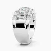 Three Row Oval and Emerald Lab Grown Diamond Fashion Ring (5.18 ct. tw.)