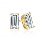 Lab Grown Diamond Studs Earrings Baguette 0.50 ct. tw. (I-J, VS1-VS2) in 18k Yellow Gold 4-Prong Basket