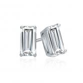 Lab Grown Diamond Stud Earrings Baguette 0.62 ct. tw. (F-G, VS) 18k White Gold 4-Prong Basket