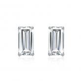 Lab Grown Diamond Studs Earrings Baguette 0.75 ct. tw. (I-J, VS1-VS2) in 14k White Gold 4-Prong Basket