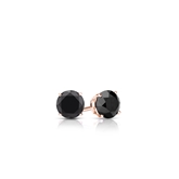 Certified 14k Rose Gold 4-Prong Basket Round Black Diamond Stud Earrings 0.25 ct. tw.