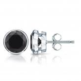 Certified Platinum Bezel Round Black Diamond Stud Earrings 0.25 ct. tw.