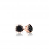 Certified 14k Rose Gold Bezel Round Black Diamond Stud Earrings 0.25 ct. tw.