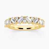 Round and Baguette Cluster Lab Grown Diamond Fashion Ring (0.59 ct. tw.)