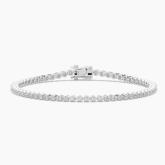 Lab Grown Diamond Round Petite Bracelet (1.00 cttw.), In 14K White Gold, 7 Inch