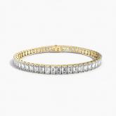 LAB GROWN Emerald Diamond Classic 4-Prong Tennis Bracelet 11.00ct. tw. 14K Yellow Gold