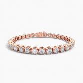 LAB GROWN Round Diamond Modern 4-Prong Crown Style Tennis Bracelet 7.50ct. tw. 14K Rose Gold