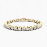 LAB GROWN Round Diamond Modern 4-Prong Crown Style Tennis Bracelet 7.50ct. tw. 14K Yellow Gold