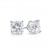 Natural Diamond Stud Earrings Cushion 0.62 ct. tw. (G-H, VS1-VS2) 18k White Gold 4-Prong Martini