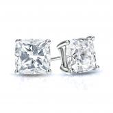 Natural Diamond Stud Earrings Cushion 1.00 ct. tw. (I-J, I1) Platinum 4-Prong Basket
