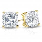 Natural Diamond Stud Earrings Cushion 2.00 ct. tw. (I-J, I1-I2) 14k Yellow Gold 4-Prong Basket