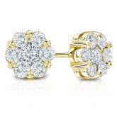 14k Yellow Gold Prong-Set Cluster Round Diamond Earring 0.25 ct. tw. (H, SI1)