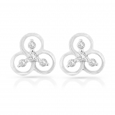 14k White Gold Diamond Accent Flower Shaped Fashion Earrings 0.25 ct. tw. (H-I, I1-I2)